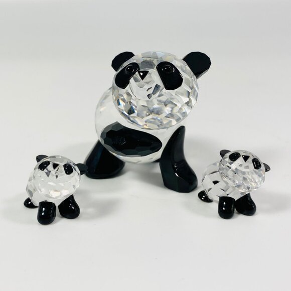 Swarovski Crystal Panda Mother and 2 Babies 181080/ 181081 So Sweet & Adorable - Picture 5 of 7